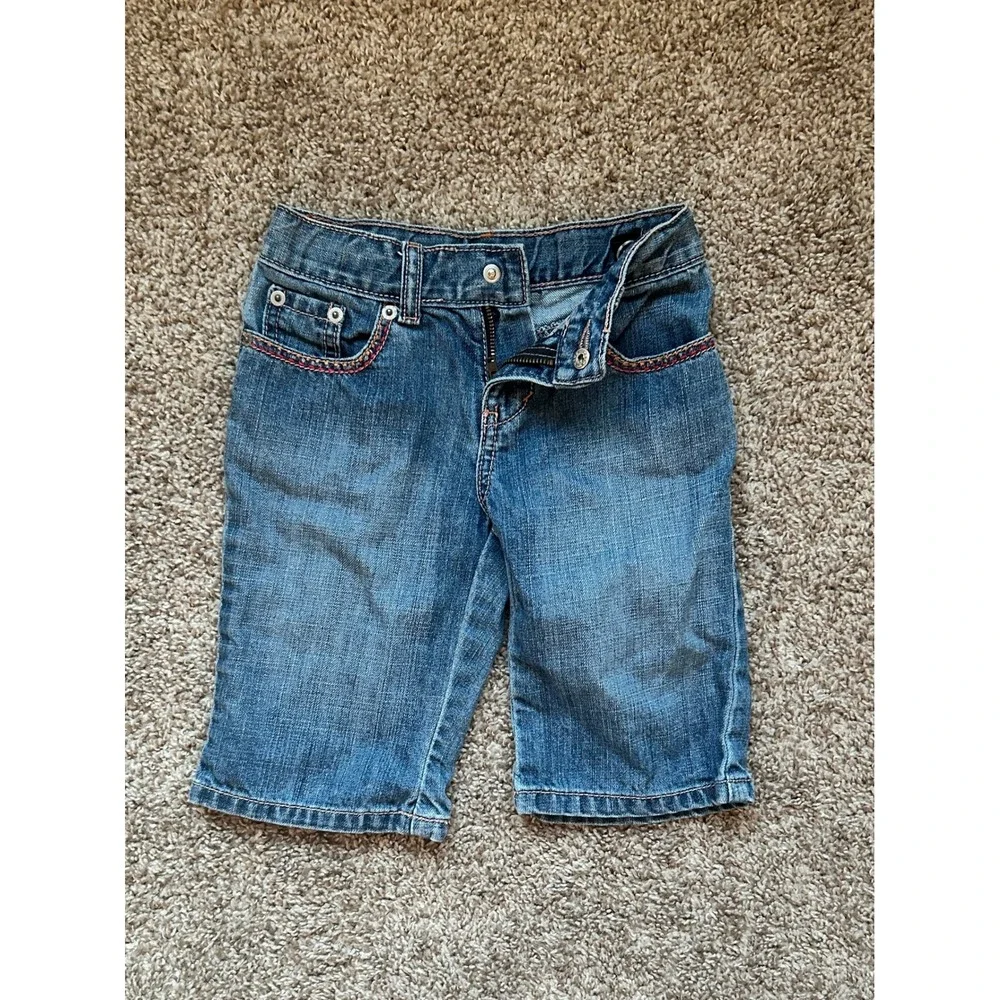 Gymboree Girls Blue Denim Embroidered Shorts I Size 6 I Boho Cotton Casual Kids